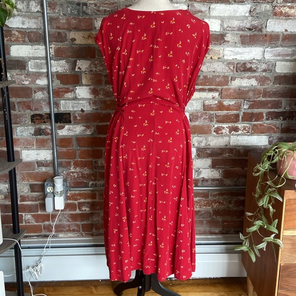 Modcloth Red Floral Midi Dress - Picture 2 of 5
